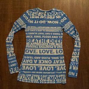 Lululemon Blue and White Long Sleeve Shirt